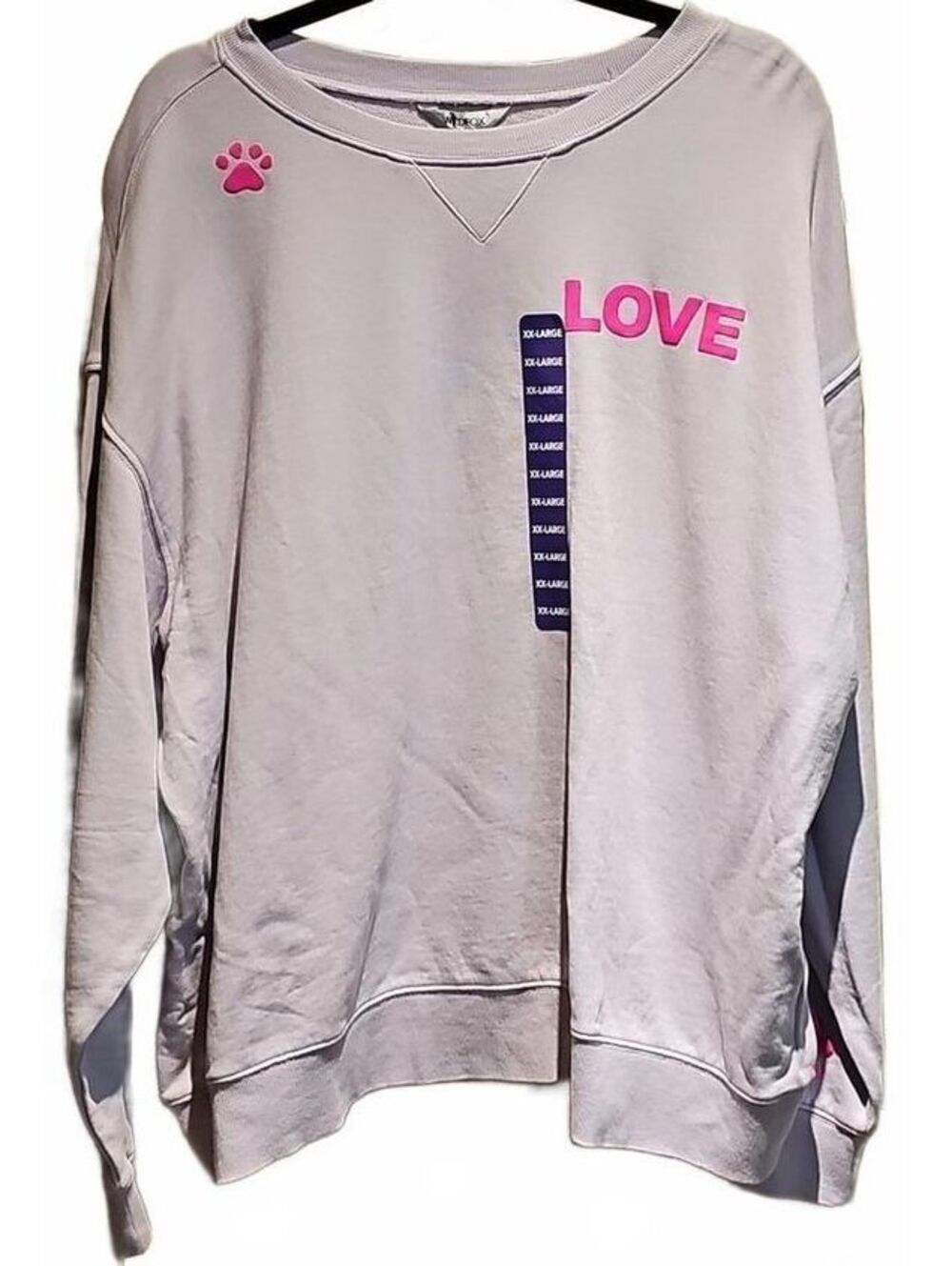 Wildfox light purple lilac “Dogs Love Me” Graphic Crewneck Sweatshirt Sz XXL